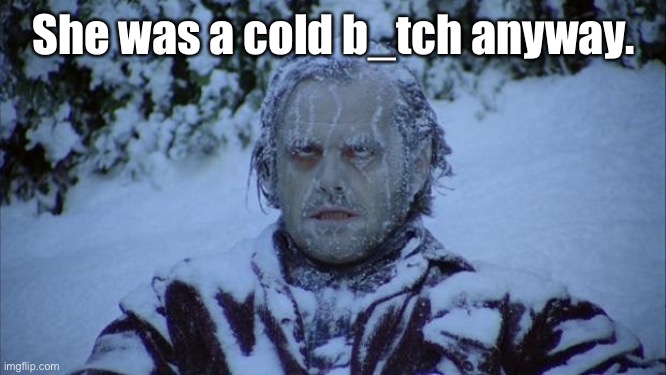 Cold | She was a cold b_tch anyway. | image tagged in cold | made w/ Imgflip meme maker