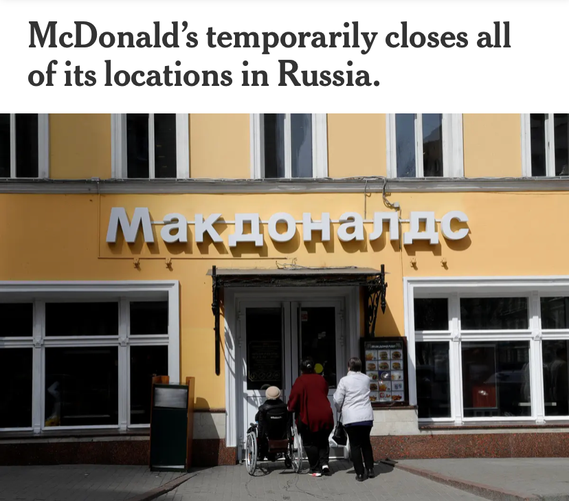 McDonald’s closes in Russia Blank Meme Template