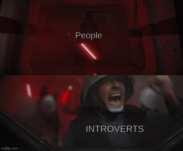 Darth Vader vs Rebel | People; INTROVERTS | image tagged in darth vader vs rebel | made w/ Imgflip meme maker