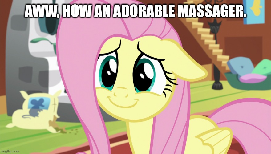 Shyabetes (MLP) | AWW, HOW AN ADORABLE MASSAGER. | image tagged in shyabetes mlp | made w/ Imgflip meme maker