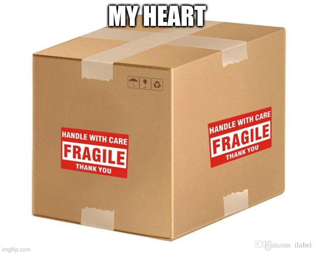 Image Title | MY HEART | image tagged in fragile | made w/ Imgflip meme maker