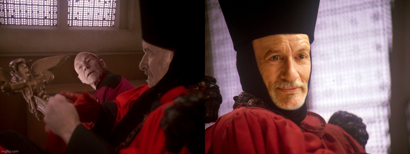 High Quality Picard & Q Blank Meme Template