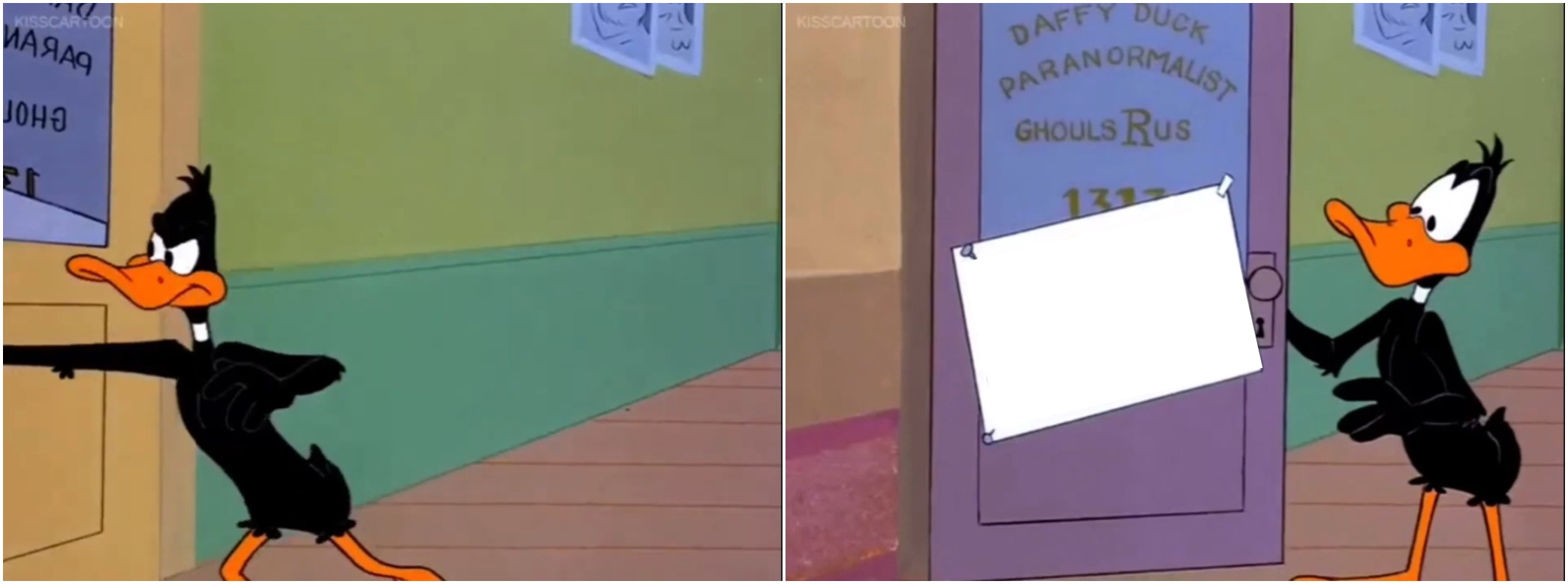 High Quality Daffy Door Blank Meme Template