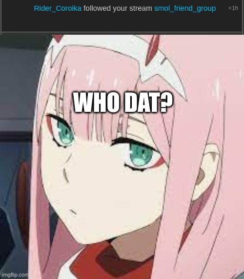 WHO DAT? | image tagged in huh | made w/ Imgflip meme maker