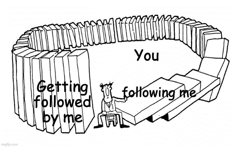 Karma | You Getting followed by me following me | image tagged in karma | made w/ Imgflip meme maker