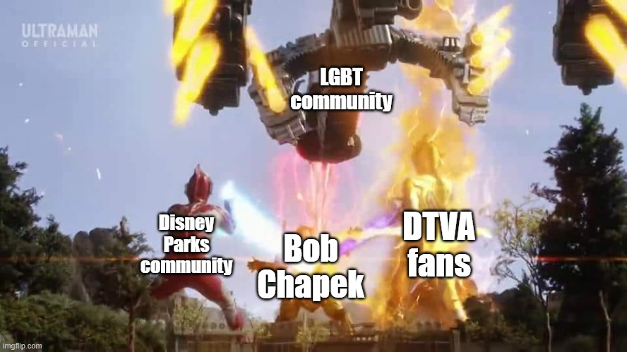 3-point Ray | LGBT community; DTVA fans; Disney Parks community; Bob Chapek | image tagged in 3-point ray | made w/ Imgflip meme maker