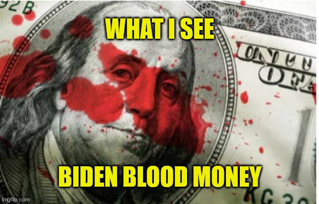 WHAT I SEE BIDEN BLOOD MONEY | made w/ Imgflip meme maker