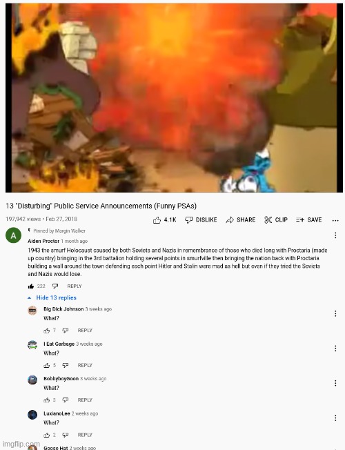 found this cursed comment on a vid of PSAs | image tagged in cursed comments,youtube,smurf,memes | made w/ Imgflip meme maker