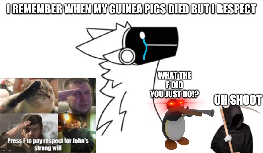 I REMEMBER WHEN MY GUINEA PIGS DIED BUT I RESPECT WHAT THE F DID YOU JUST DO!? OH SHOOT | image tagged in protogen | made w/ Imgflip meme maker