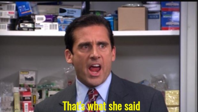 That's what she said the office Michael Scott | That's what she said | image tagged in that's what she said the office michael scott | made w/ Imgflip meme maker