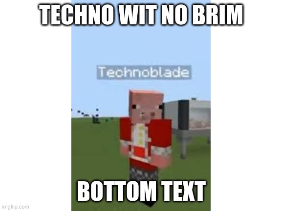 DSMP Cursed Images Day 1 | TECHNO WIT NO BRIM; BOTTOM TEXT | image tagged in technoblade,dsmp,cursed image | made w/ Imgflip meme maker