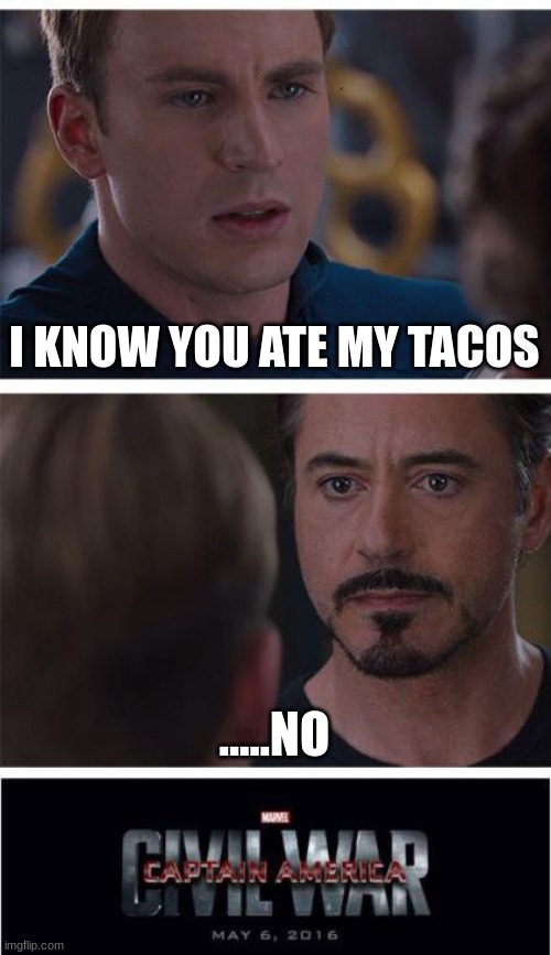 How it all happened | I KNOW YOU ATE MY TACOS; .....NO | image tagged in memes,funny,lol,lol so funny,ha,dun-dun-dun | made w/ Imgflip meme maker