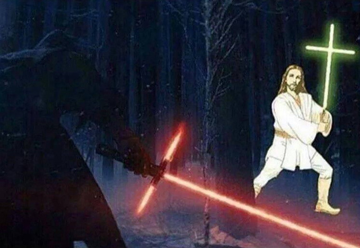 Kylo Ren vs Jesus Christ Blank Meme Template