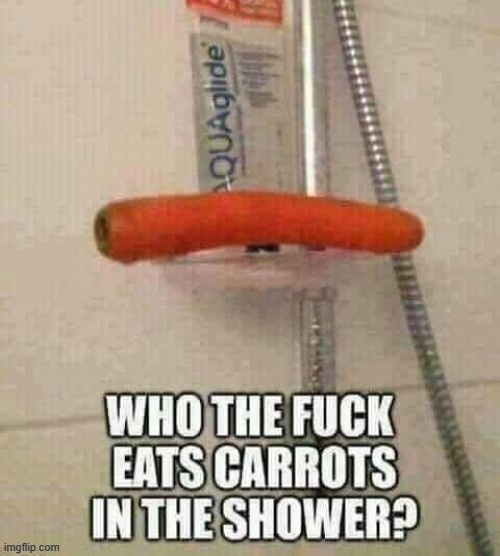 Carrots ? | image tagged in shower | made w/ Imgflip meme maker