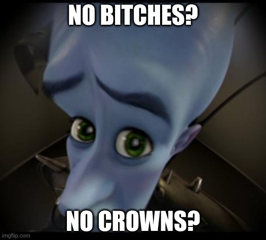 Seriously, no? | NO BITCHES? NO CROWNS? | image tagged in no bitches | made w/ Imgflip meme maker