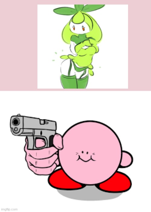 Kirby with a gun | image tagged in kirby with a gun | made w/ Imgflip meme maker