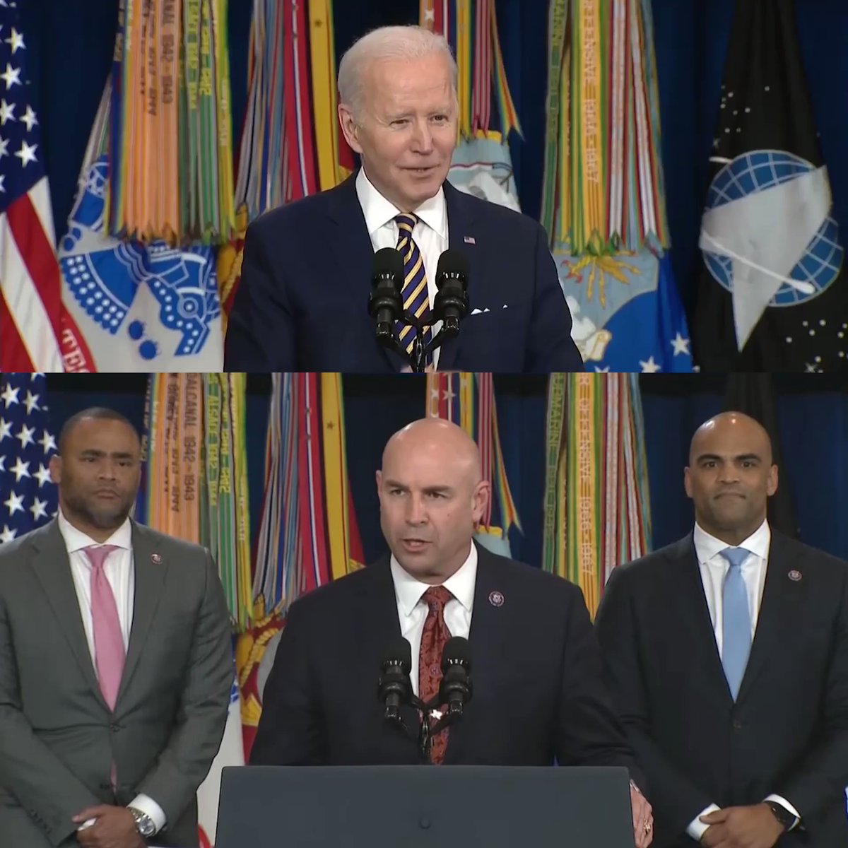 High Quality Biden gaffes with 2 black guys and 1 tan guy Blank Meme Template