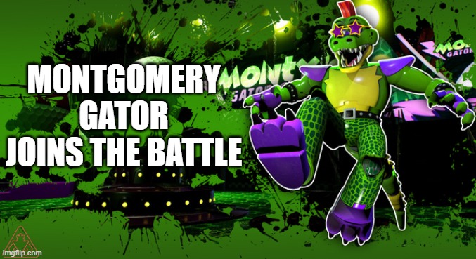 Monty crushes the battle | MONTGOMERY GATOR JOINS THE BATTLE | image tagged in monty joins smash | made w/ Imgflip meme maker