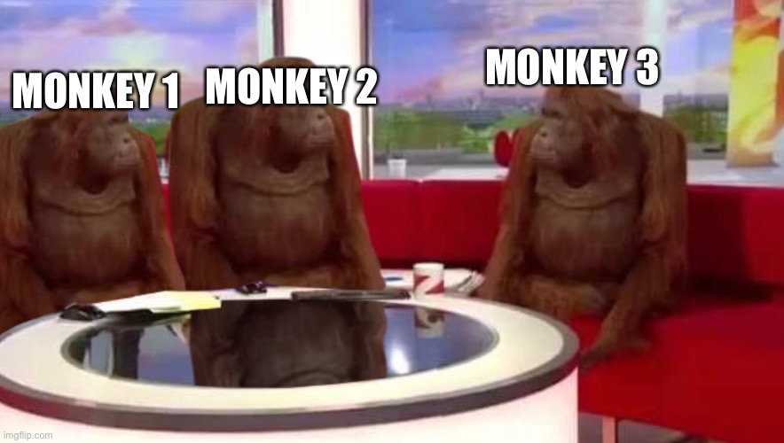 where monkey | MONKEY 3 MONKEY 2 MONKEY 1 | image tagged in where monkey | made w/ Imgflip meme maker