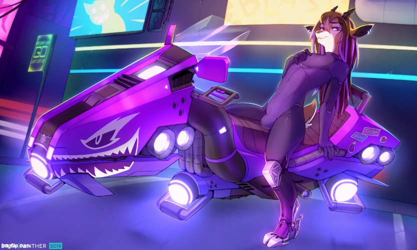 "Wanna go for a ride?" (By DrawPanther) | image tagged in femboy,hot,bike,furry | made w/ Imgflip meme maker