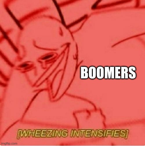 Wheeze | BOOMERS | image tagged in wheeze | made w/ Imgflip meme maker