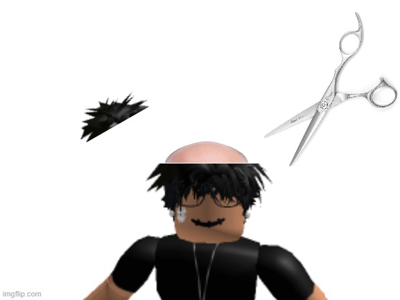 Slender having a haircut | image tagged in blank white template | made w/ Imgflip meme maker
