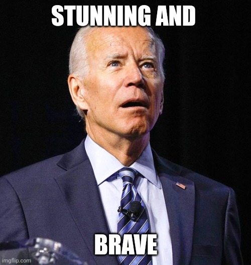 Joe Biden | STUNNING AND BRAVE | image tagged in joe biden | made w/ Imgflip meme maker