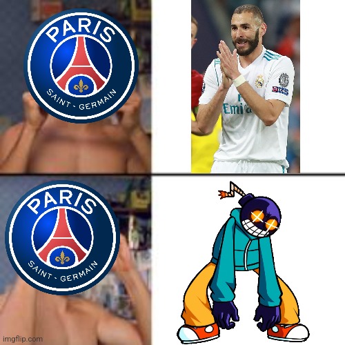 Real Madrid 3-1 PSG | image tagged in peter parker glasses,real madrid,psg,benzema,ballistic whitty,champions league | made w/ Imgflip meme maker
