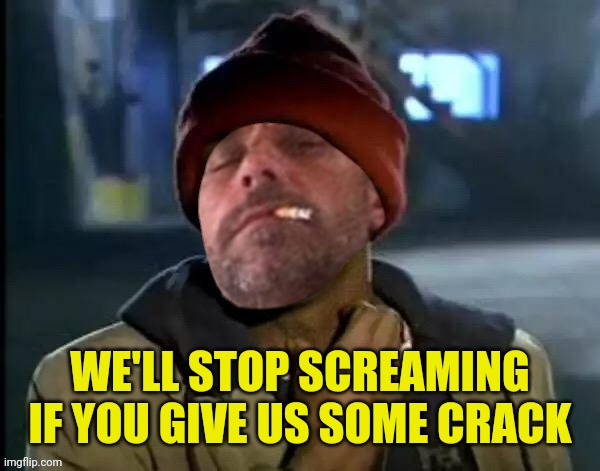 WE'LL STOP SCREAMING IF YOU GIVE US SOME CRACK | made w/ Imgflip meme maker