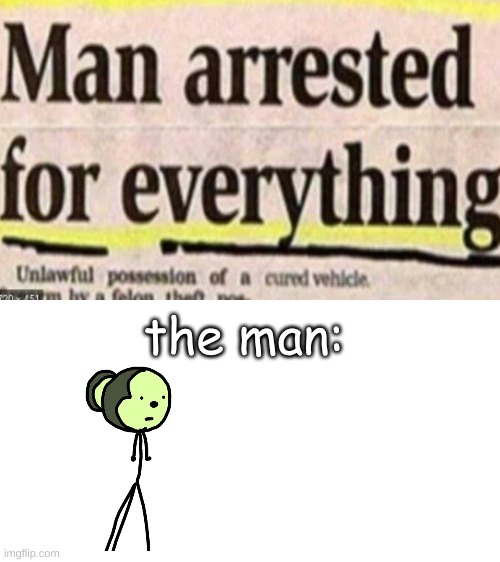 i wonder how long of a sentence that would be | the man: | image tagged in blank white template | made w/ Imgflip meme maker