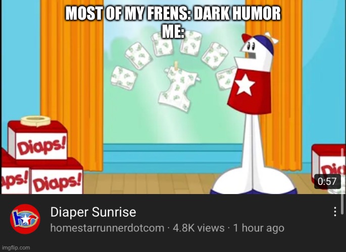 . | MOST OF MY FRENS: DARK HUMOR
ME: | image tagged in i am the dumbest man alive | made w/ Imgflip meme maker