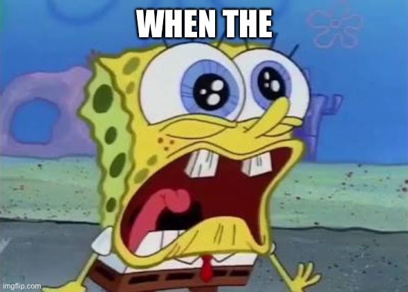 then you | WHEN THE | image tagged in spongebob crying/screaming,spongebob,when the | made w/ Imgflip meme maker