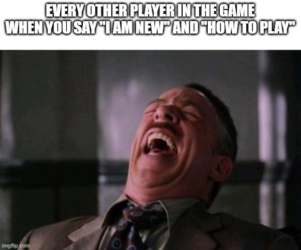 E. | EVERY OTHER PLAYER IN THE GAME WHEN YOU SAY "I AM NEW" AND "HOW TO PLAY" | image tagged in spider man boss,gaming,memes | made w/ Imgflip meme maker