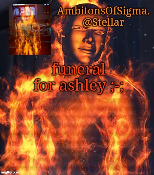 f in the chat for del's cactus | funeral for ashley ;-; | image tagged in ambitionsofsigma | made w/ Imgflip meme maker