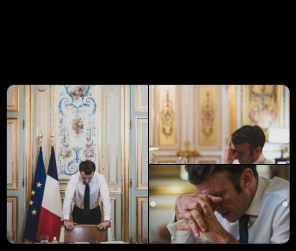 Macron struggling Blank Meme Template