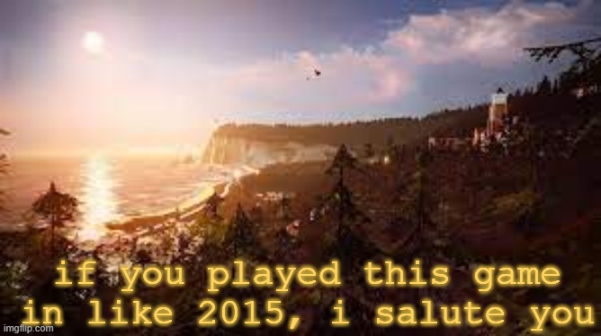It's called Life is Strange. PLAY IT ISTG!!!!!!!! | if you played this game in like 2015, i salute you | made w/ Imgflip meme maker