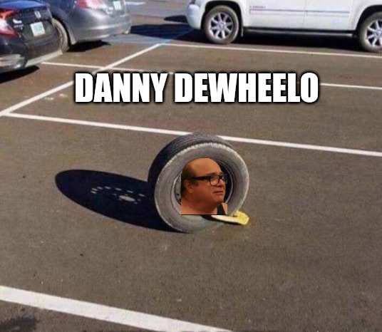 Prison  car tire | DANNY DEWHEELO | image tagged in prison car tire | made w/ Imgflip meme maker