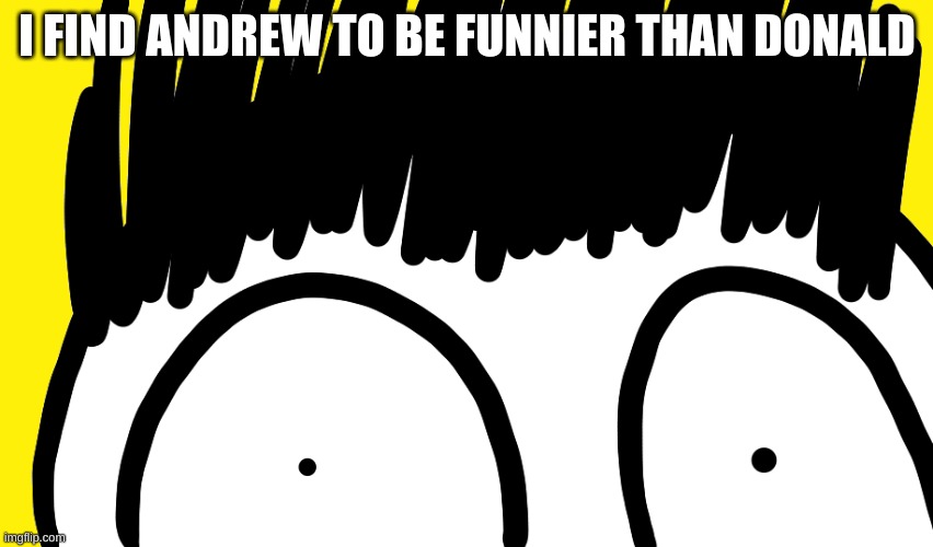 Doodle stare | I FIND ANDREW TO BE FUNNIER THAN DONALD | image tagged in doodle stare | made w/ Imgflip meme maker