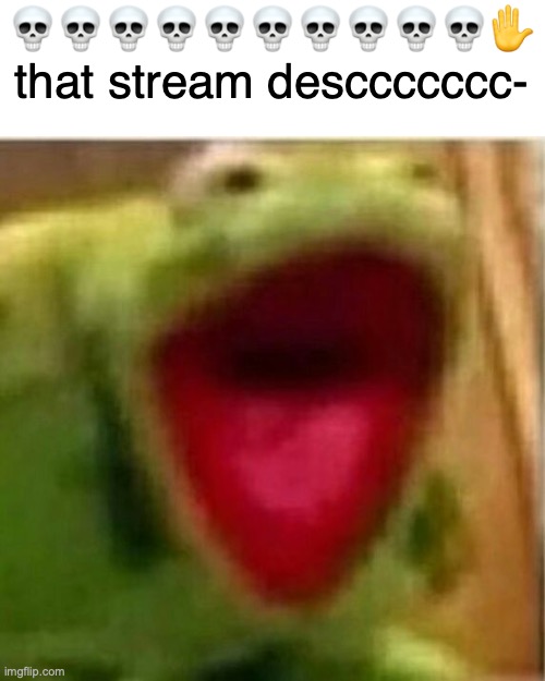 LMAO | 💀💀💀💀💀💀💀💀💀💀✋ that stream desccccccc- | made w/ Imgflip meme maker