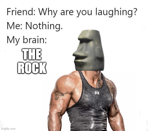 funny title | THE ROCK | image tagged in why are you laughing template,rock | made w/ Imgflip meme maker