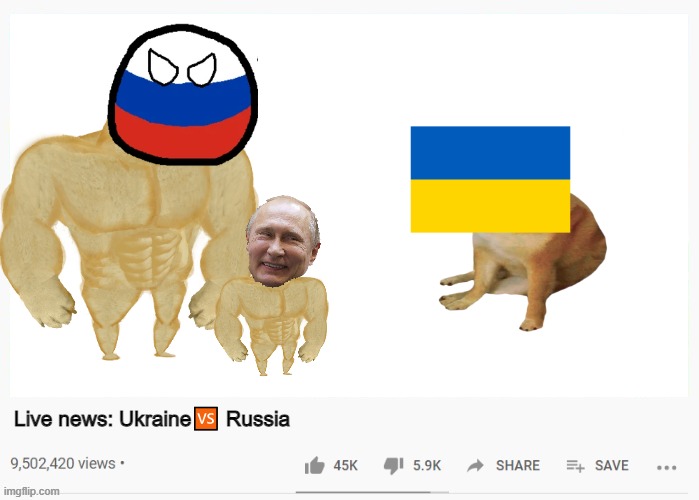 youtube video template | Live news: Ukraine🆚 Russia | image tagged in youtube video template | made w/ Imgflip meme maker