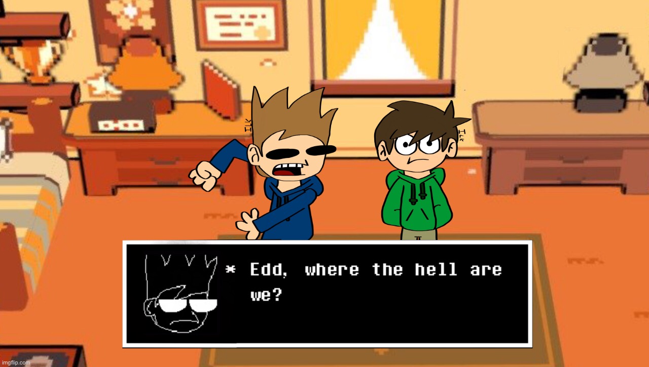 redraw of a thing i made 5 months ago | image tagged in deltarune,eddsworld,drawings | made w/ Imgflip meme maker
