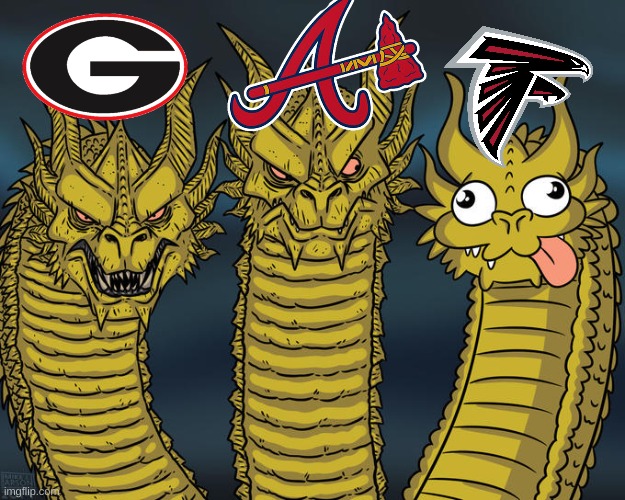 Georgia in a Nutshell | image tagged in three-headed dragon | made w/ Imgflip meme maker