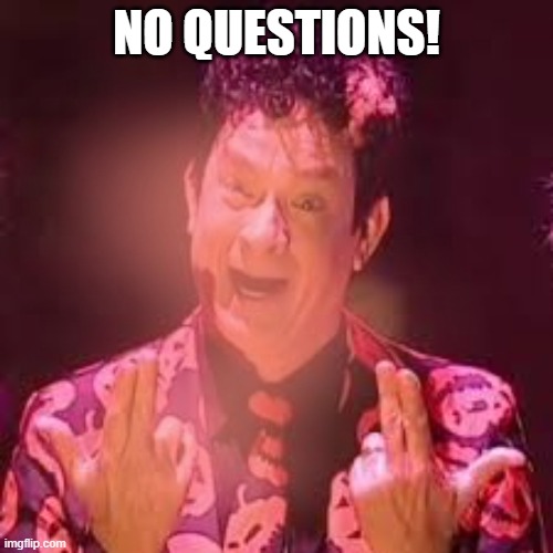 NO QUESTIONS! | made w/ Imgflip meme maker