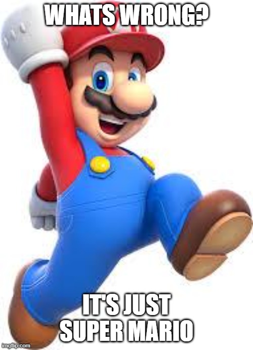 lol | WHATS WRONG? IT'S JUST SUPER MARIO | image tagged in mario | made w/ Imgflip meme maker