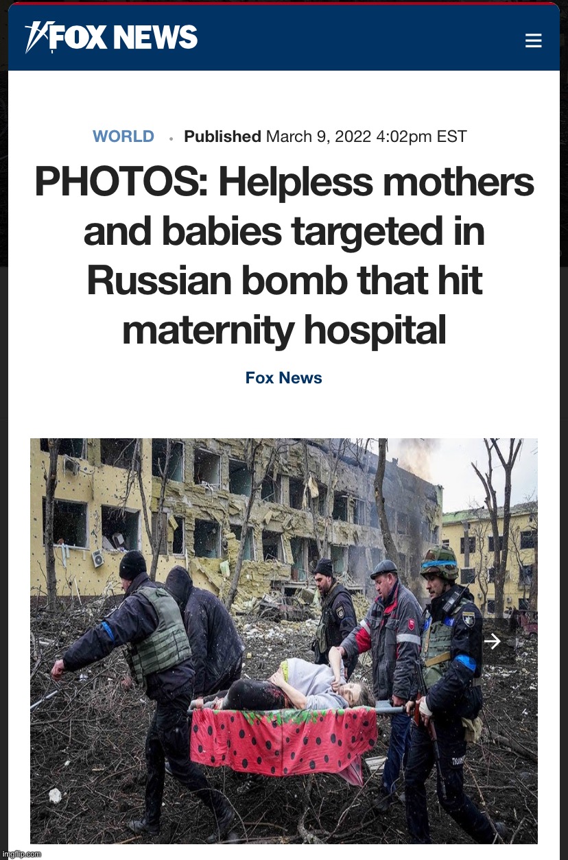 Russia bombs maternity ward | image tagged in russia bombs maternity ward | made w/ Imgflip meme maker