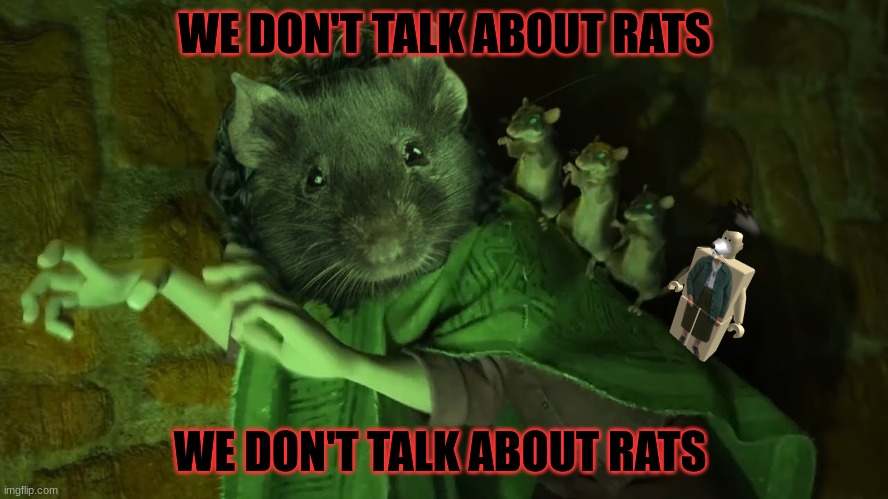 we don't talk about rats | WE DON'T TALK ABOUT RATS; WE DON'T TALK ABOUT RATS | image tagged in rats,funny,meme | made w/ Imgflip meme maker