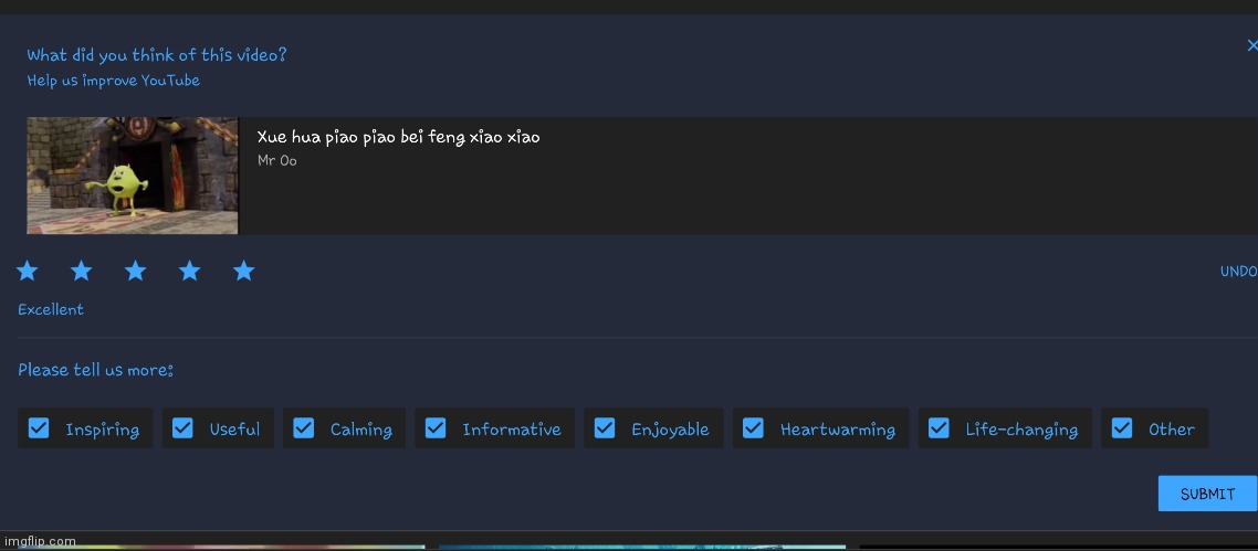 Just rated a sh*tpost 5 stars and tagged it as life changing lmao | made w/ Imgflip meme maker