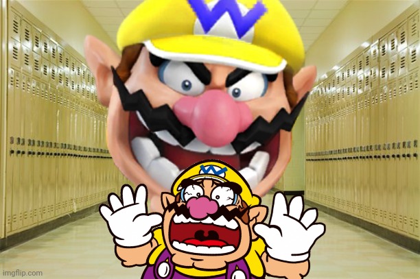 Wario dies by his own apparition in an abandoned school | image tagged in wario dies,wario,the wario apparition,school,abandoned | made w/ Imgflip meme maker