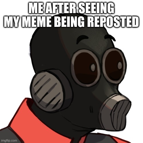 pyro pog | ME AFTER SEEING MY MEME BEING REPOSTED | image tagged in pyro pog | made w/ Imgflip meme maker